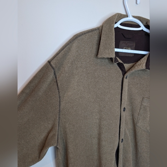 Vintage Tasso Ella Brown Button Down Collared Fleece Sweater Jacket XXL Mens - Picture 10 of 10